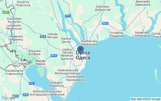 Kaart met locatie Stadstuinen van Odessa